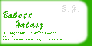 babett halasz business card